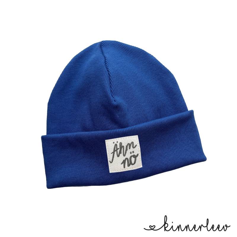 Beanie Mütze Knallblau Rib Ähm Nö Hipster Baby Kinder Mädchen Junge von kinnerleev