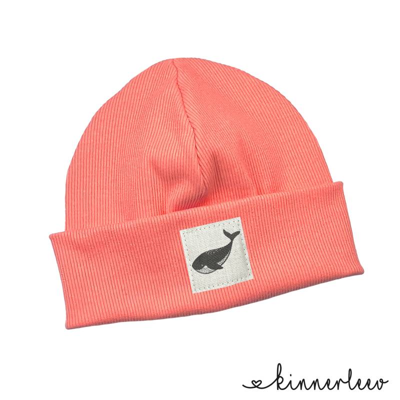 Beanie Mütze Koralle Rib Wal Hipster Baby Kinder Mädchen Junge von kinnerleev