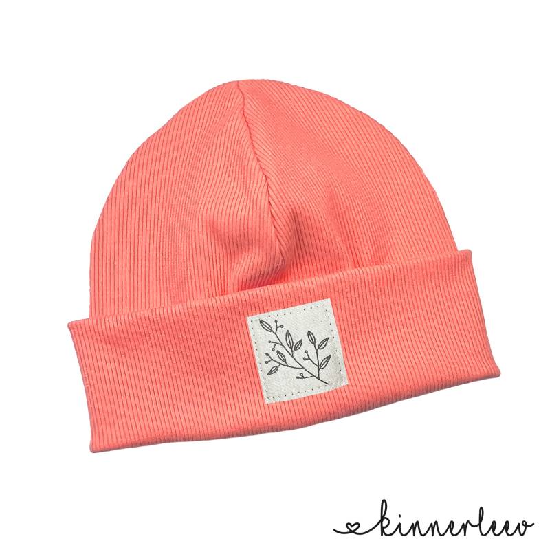 Beanie Mütze Koralle Rib Zweig Hipster Baby Kinder Mädchen Junge von kinnerleev