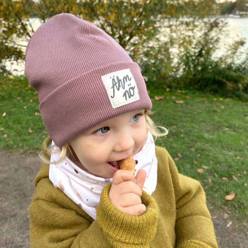 Beanie Mütze Mauve Rib Ähm Nö Hipster Baby Kinder Mädchen Junge von kinnerleev