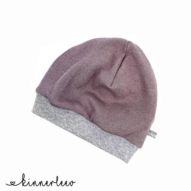 Beanie Mütze Mauve Strick Baby Kinder Mädchen von kinnerleev