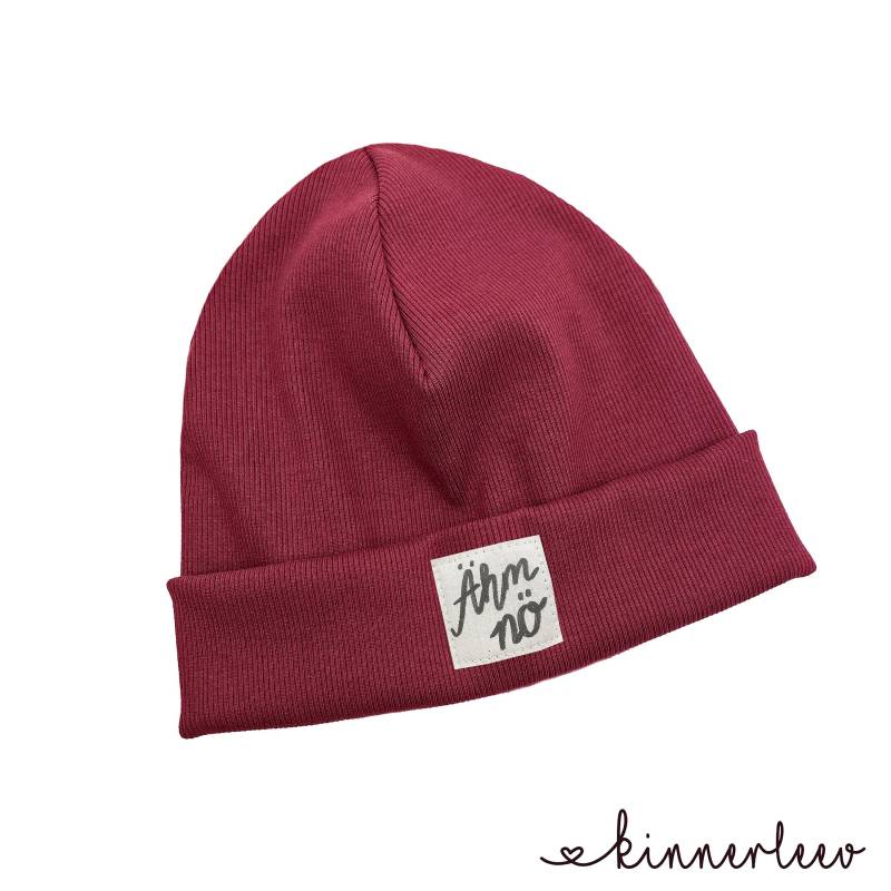 Beanie Mütze Rot Rib Ähm Nö Hipster Baby Kinder Mädchen Junge von kinnerleev