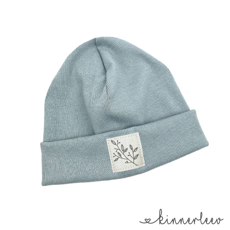 Beanie Mütze Salbei Rib Zweig Hipster Baby Kinder Junge Mädchen von kinnerleev