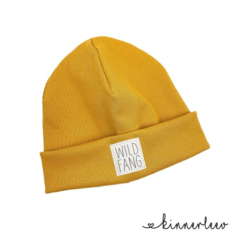 Beanie Mütze Sonnengelb Rib Wildfang Hipster Baby Kinder Mädchen Junge von kinnerleev