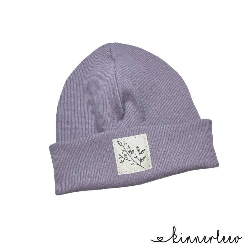 Beanie Mütze Staublila Rib Zweig Hipster Baby Kinder Mädchen Junge von kinnerleev