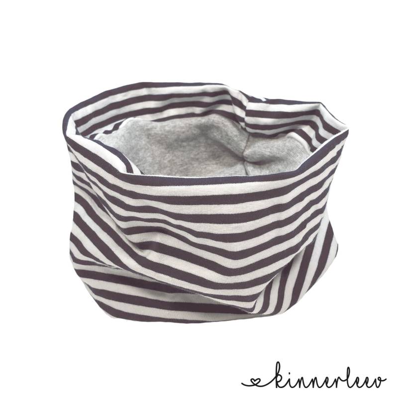 Loop Schal Anthrazit Gestreift Baby Kinder Jersey Junge Mädchen von kinnerleev