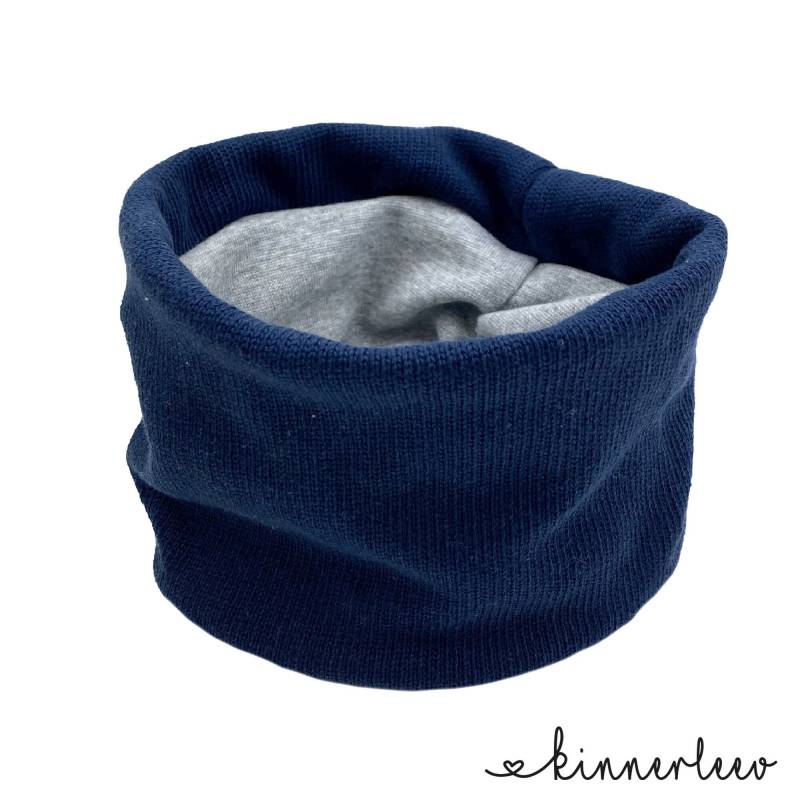 Loop Schal Baumwollstrick Dunkelblau Baby Kinder Junge Mädchen von kinnerleev