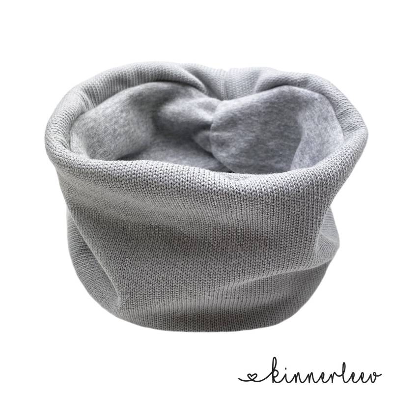 Loop Schal Baumwollstrick Hellgrau Baby Kinder Mädchen Junge von kinnerleev