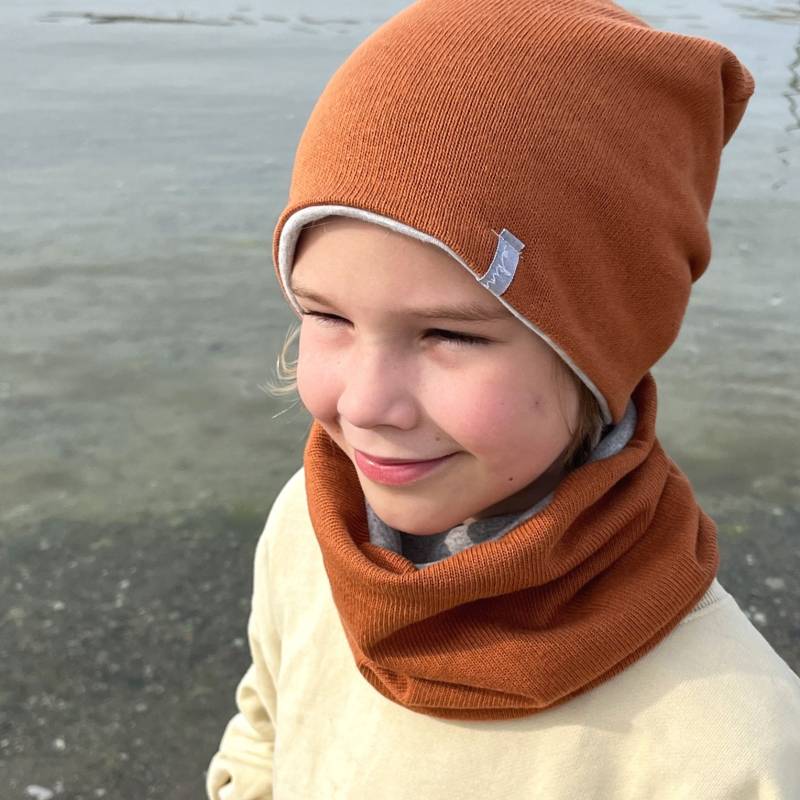 Loop Schal Baumwollstrick Kupfer Baby Kinder Junge Mädchen von kinnerleev