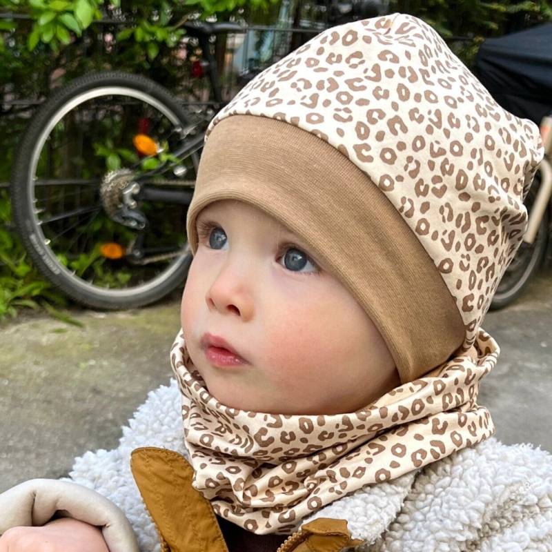 Loop Schal Beige Leo Jerseyschal Baby Kinder Mädchen Junge von kinnerleev