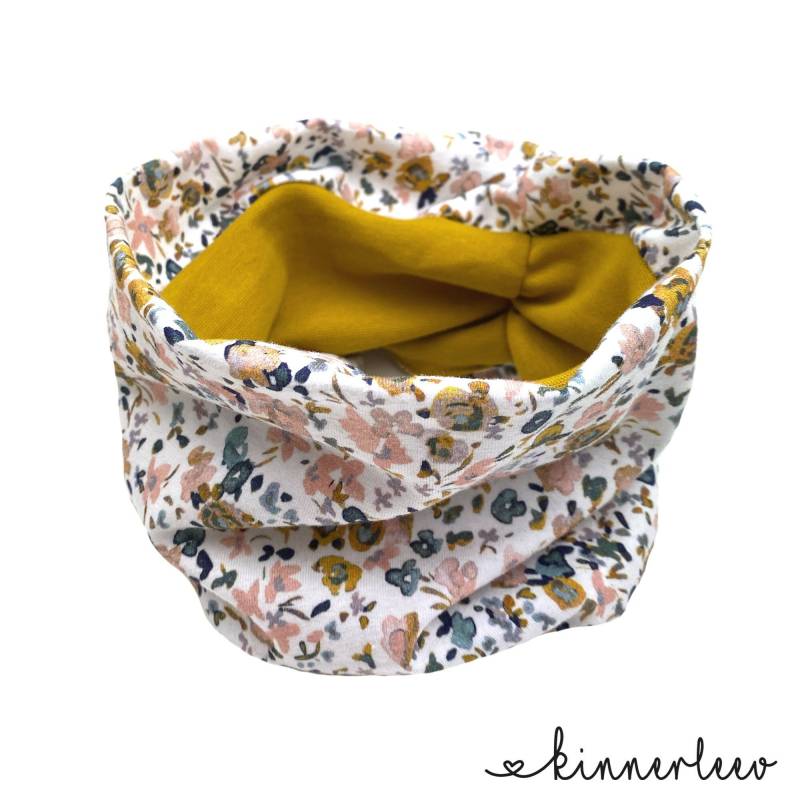 Loop Schal Blumenmeer Weiß Jerseyschal Baby Kinder Mädchen von kinnerleev