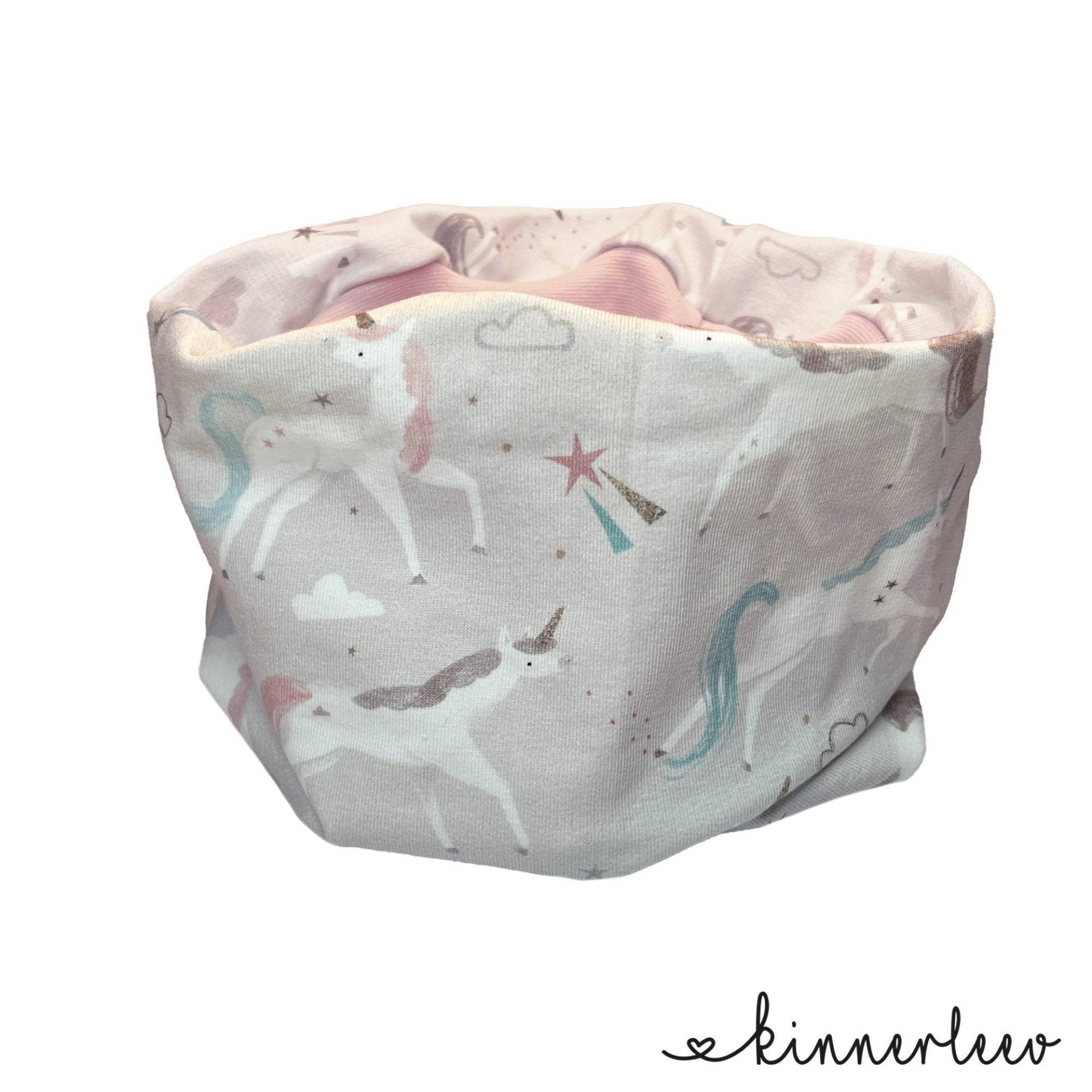 Loop Schal Einhorn Sand Rosa Sommersweat Baby Kinder Mädchen von kinnerleev