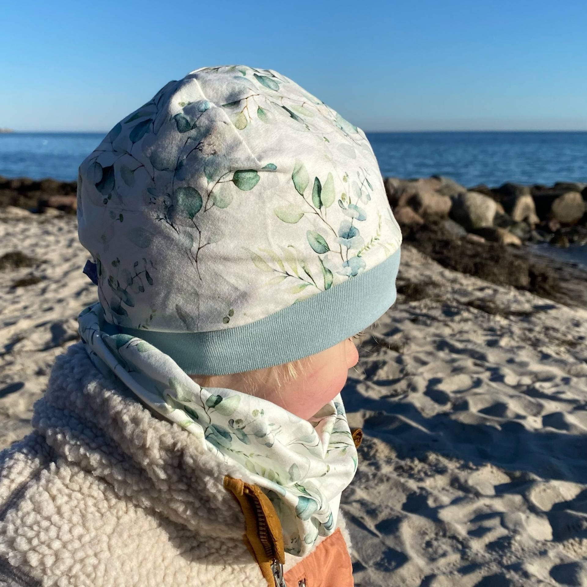 Loop Schal Eukalyptus Salbei/Mint Jerseyschal Baby Kinder Mädchen von kinnerleev