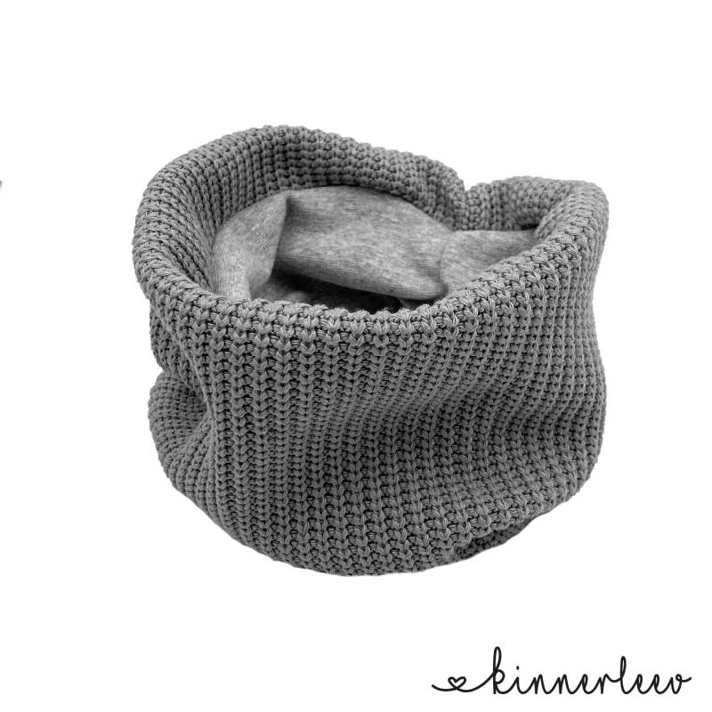 Loop Schal Grobstrick Grau Baby Kinder Junge Mädchen von kinnerleev