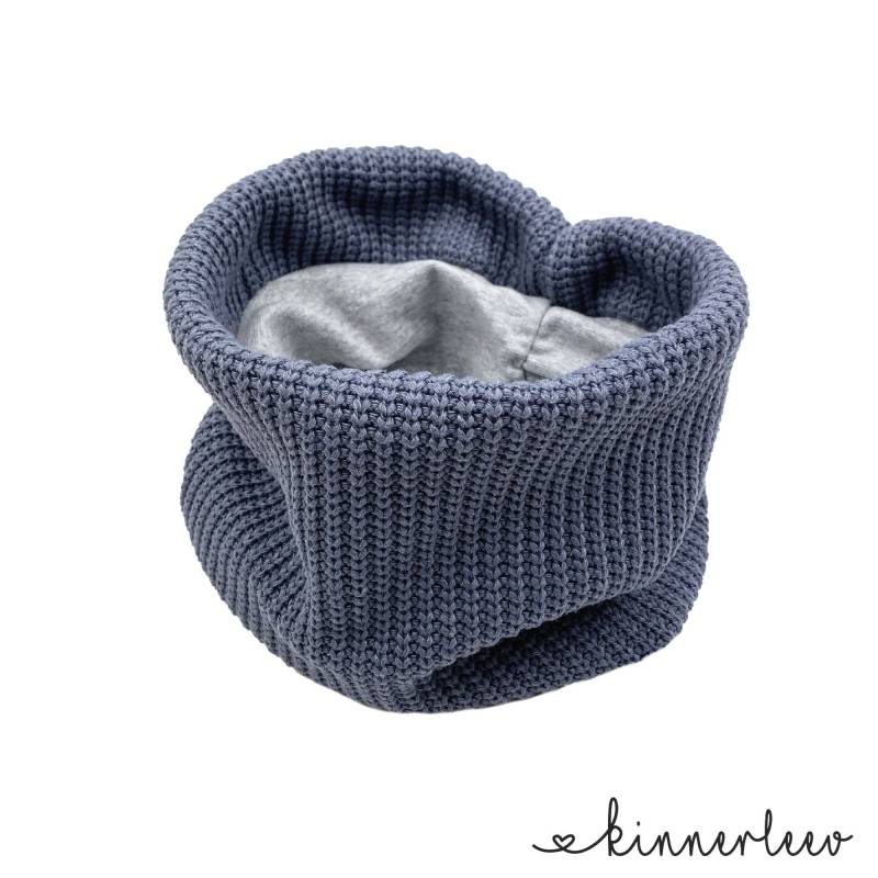 Loop Schal Grobstrick Rauchblau Baby Kinder Junge Mädchen von kinnerleev