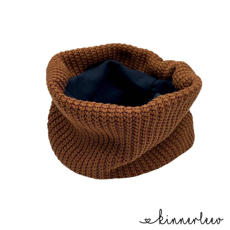 Loop Schal Grobstrick Rost/ Dunkelblau Baby Kinder Junge Mädchen von kinnerleev