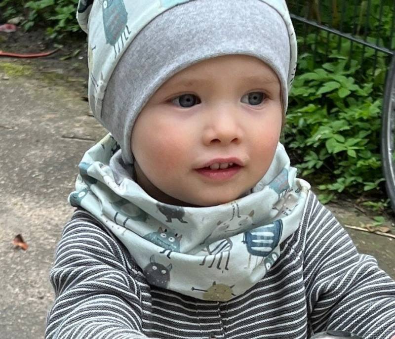 Loop Schal Monster Hellmint Jersey Baby Kinder Junge Mädchen von kinnerleev