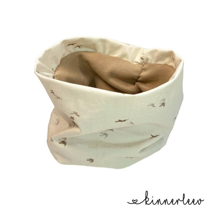 Loop Schal Schwalben Creme Beige Jerseyschal Baby Kinder Mädchen Junge von kinnerleev
