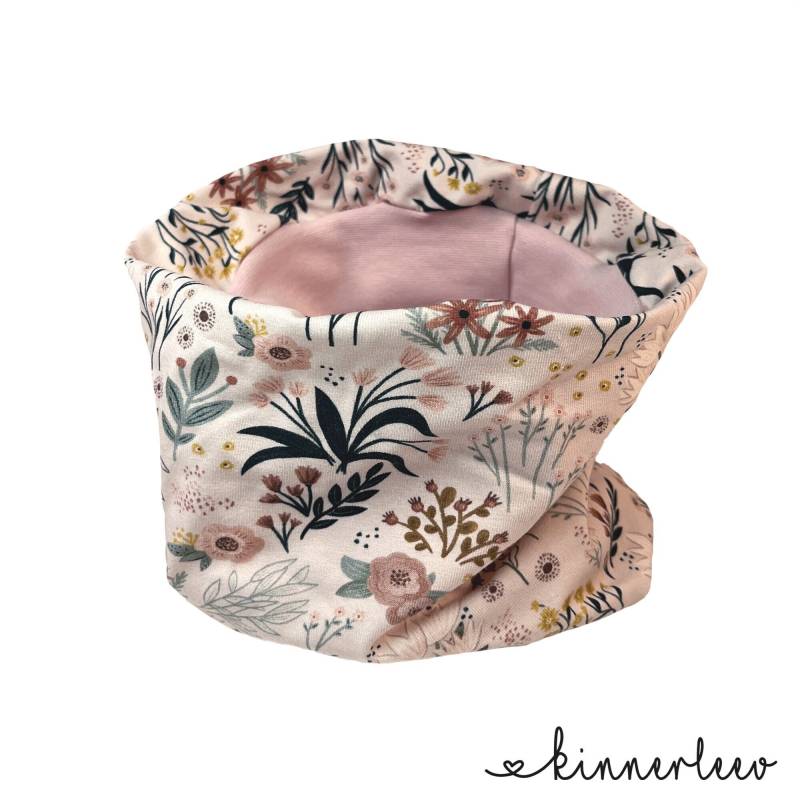 Loop Schal Wildblumen Hellrosa Jerseyschal Baby Kinder Mädchen von kinnerleev
