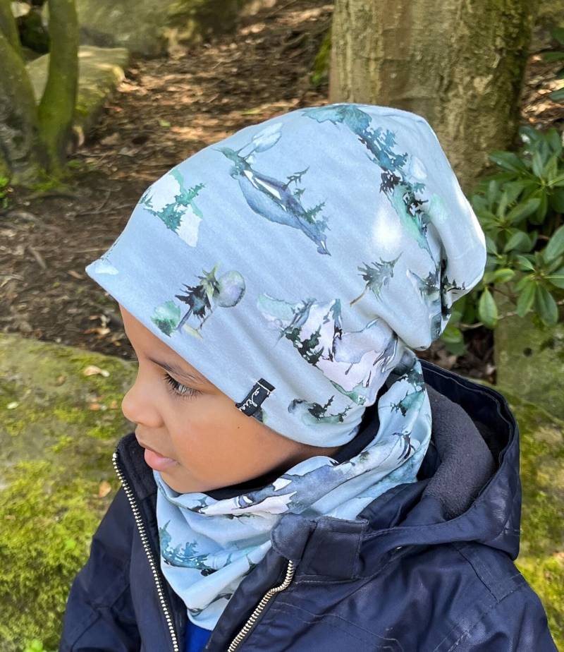 Loop Schal Winterlandschaft Mint Baby Kinder Sweatschal Junge Mädchen von kinnerleev