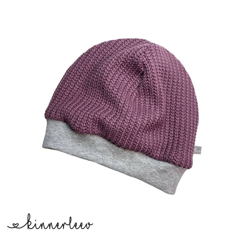 Mütze Grobstrick Brombeere Baby Kinder Mädchen von kinnerleev