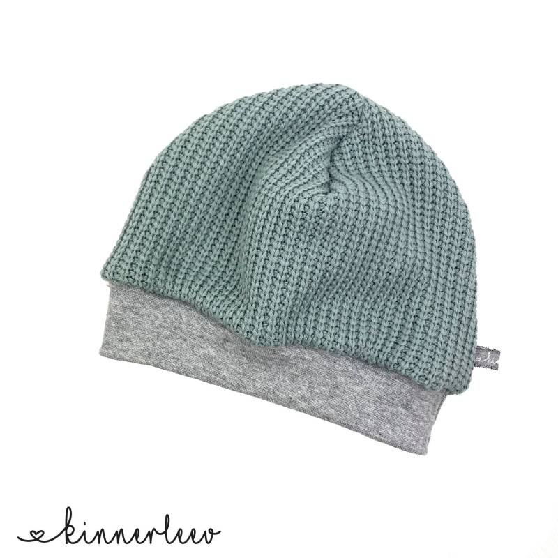 Mütze Grobstrick Mint Baby Kinder Junge Mädchen von kinnerleev