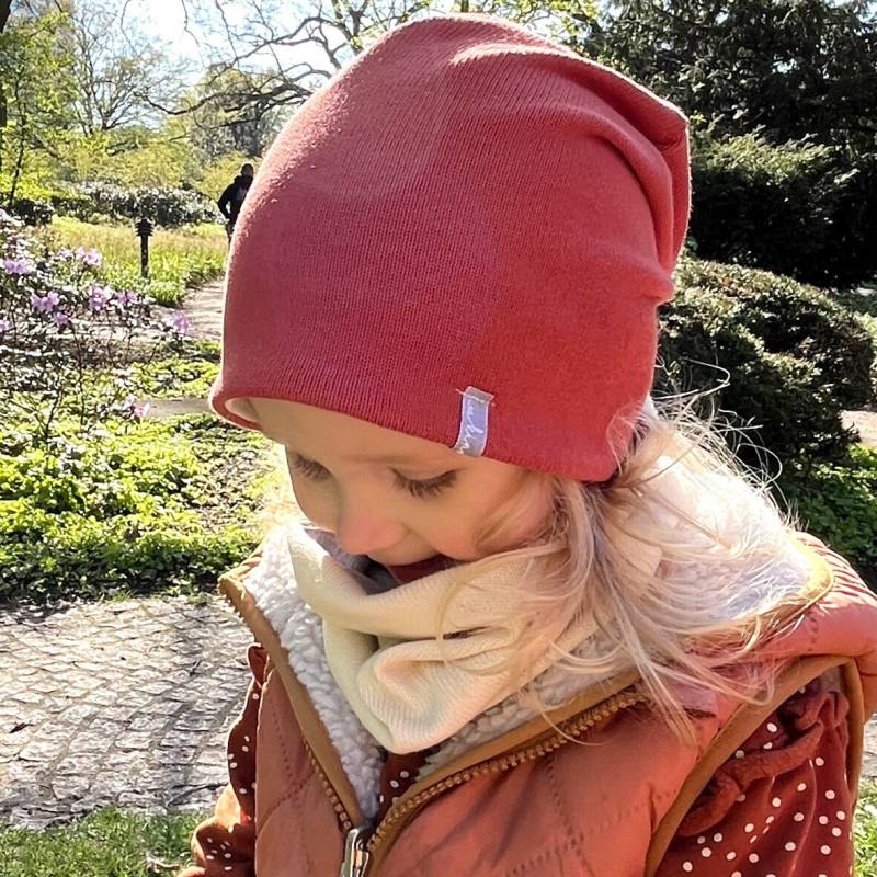 Slouch-Beanie Strick Fuchsrot Baby Kinder Mädchen Junge Jersey von kinnerleev
