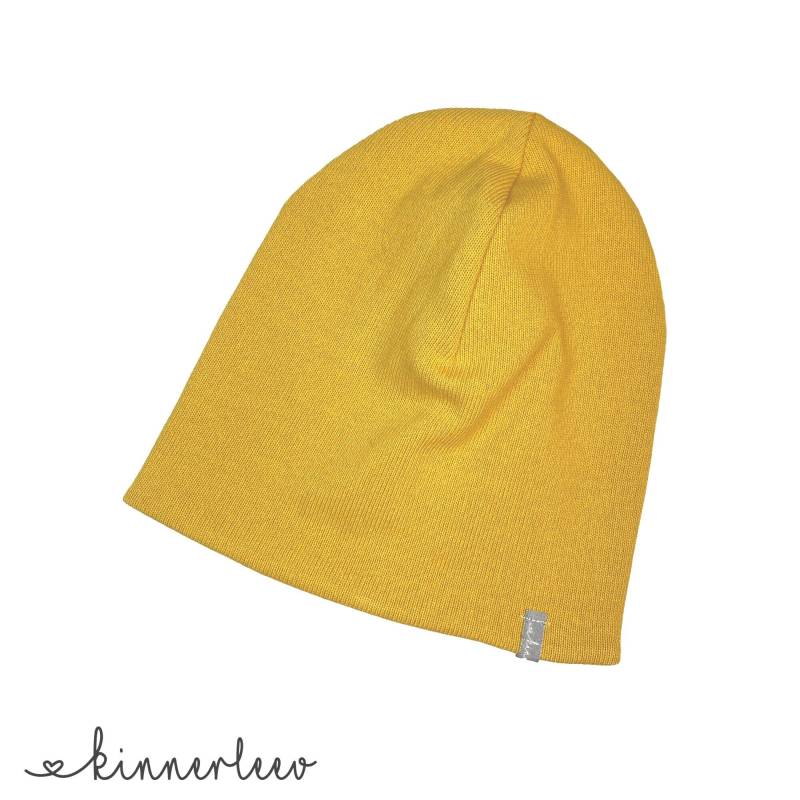 Slouch-Beanie Strick Gelb Baby Kinder Mädchen Junge Jersey von kinnerleev