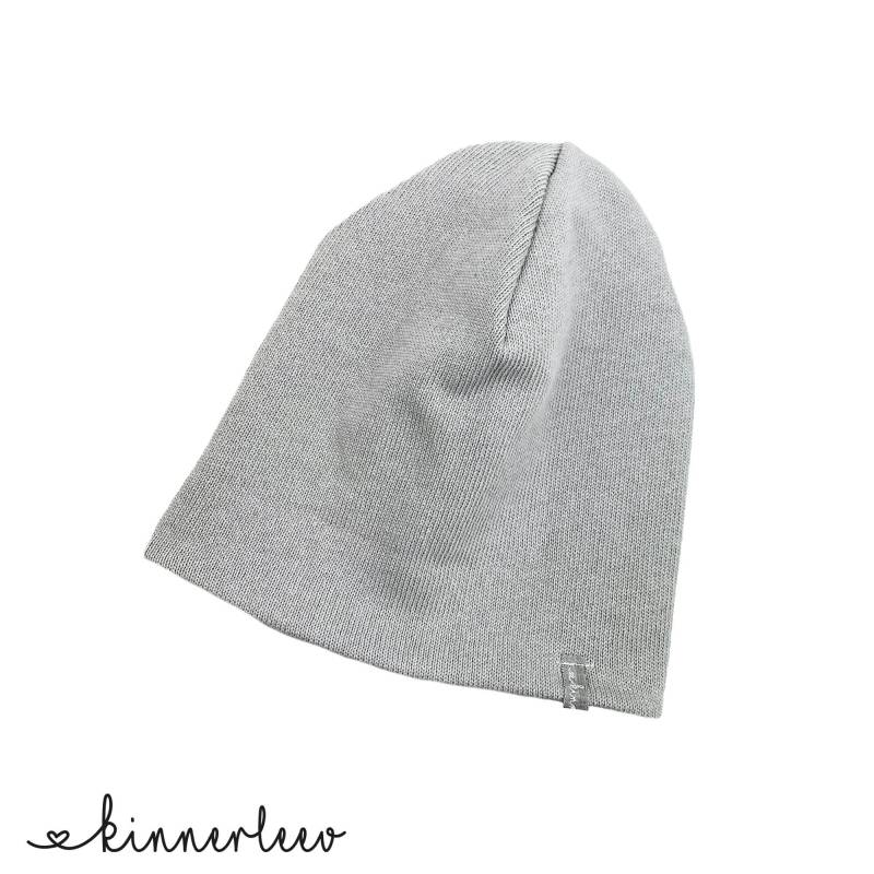 Slouch-Beanie Strick Hellgrau Baby Kinder Jersey Junge Mädchen von kinnerleev