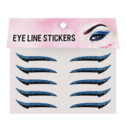 Wiederverwendbarer Eyeliner -Aufkleber, 10 Teile Make -up Lidschatten Augen Make -up natürliche Aufkleber, Klebstoff -Lidschattenstreifen, langlebiger Lidschattenstreifen für Damen Girls Ehefrauen von kinrguiyuez