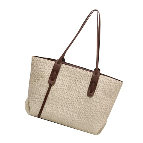 kinrguiyuez Geflochtene Taschen, Leder Tragetasche, Groß Leicht Falbar Für Urlaub Einkaufen Arbeit Und Freizeit von kinrguiyuez