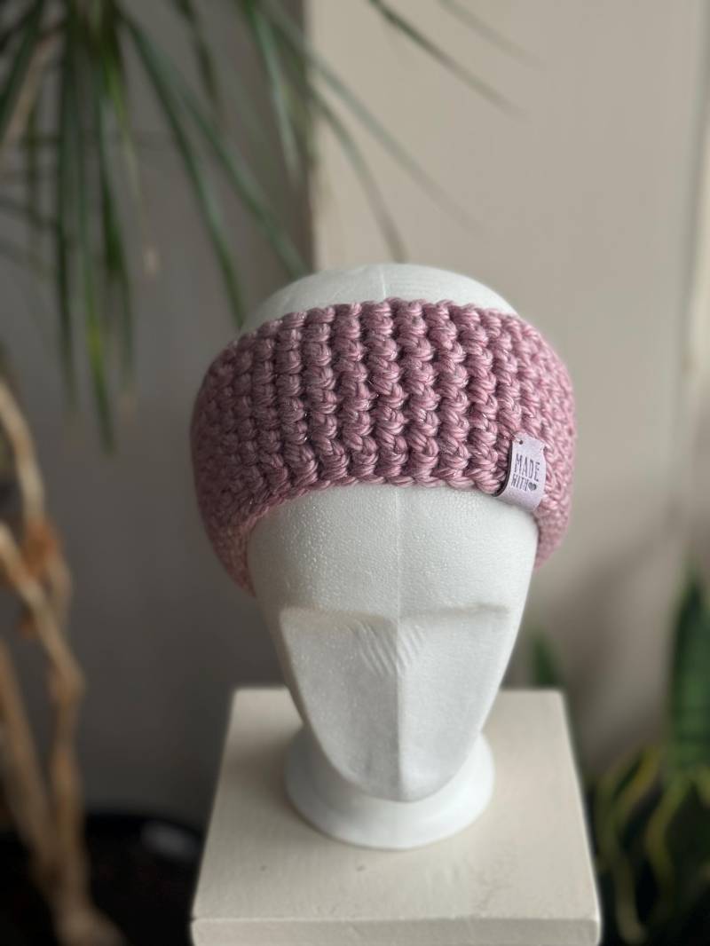 stirnband Ohrenwärmer Headband Rosa Rosé Glitzer Gehäkelt Handmade stirnband Ohrenwärmer Headband Rosa Rosé Glitzer Gehäkelt Handmade von kintschi