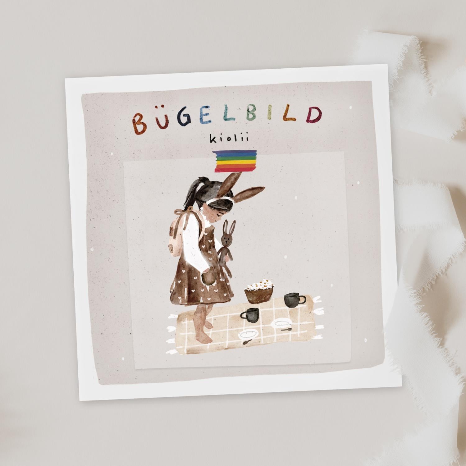 Bügelbild Hasenmädchen | Bügelbilder Kinder Hase Mädchen, Bügelpatches, Aufnäher von kiolii