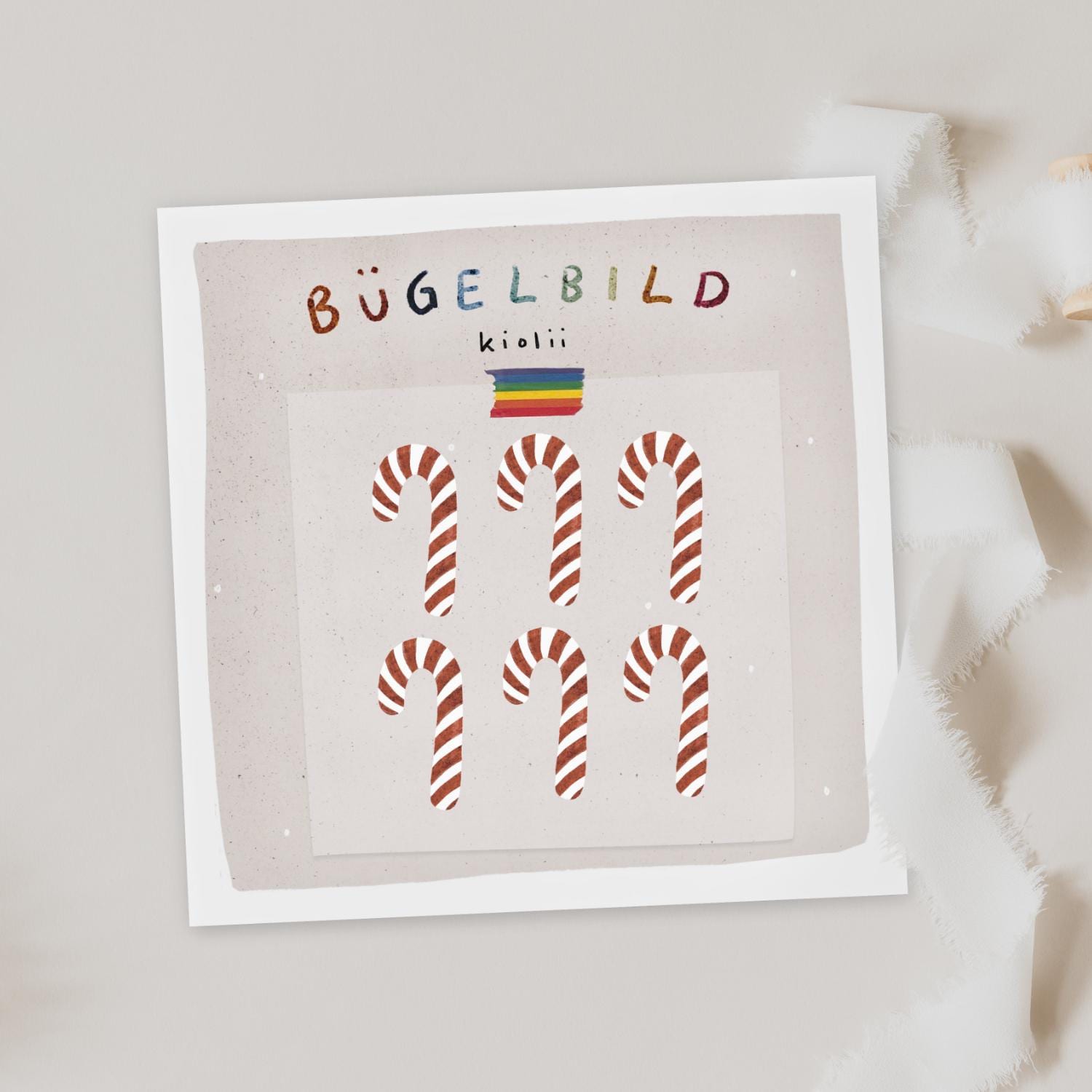 Bügelbilder Weihnachten Zuckerstange | Adventskalender, Bügelpatches, Set, Stoff Shirt Top Pullover von kiolii