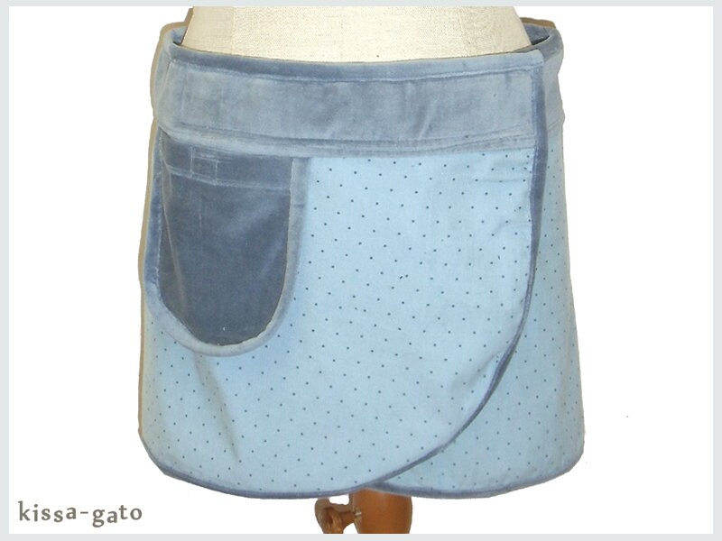 Klettrock Cacheur Pika N2 Cord Samt Klett Wickelrock Rock Kissagato S M L Xl Hellblau Blau von kissagato