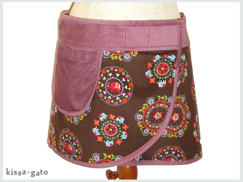 Klettrock Cacheur Pika P3 Cord Klett Wickelrock Rock Kissagato S M L Altrosa Braun von kissagato