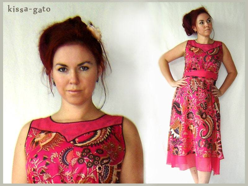 Maxikleid Jula Sommerkleid Kissagato Kleid Gürtel Rosa Pink Rot S M L Xl von kissagato