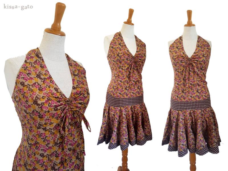 Neckholderkleid Kleid Braun Nougat Knielang Kissagato Neckholder S M L Xl von kissagato