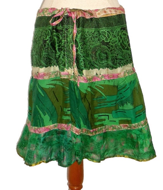 Patchwork Rock Guppi Bahnenrock Tellerrock Nr. B3 Kissagato Sari Upcycling von kissagato