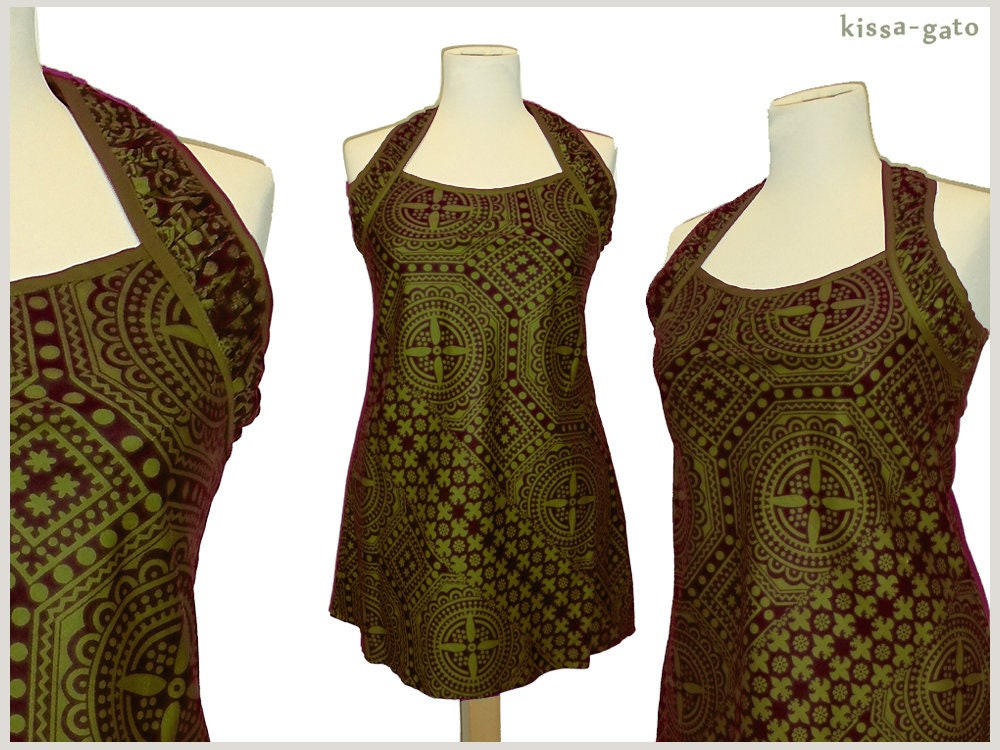 Tunika Kleid Laisa Army Grün Oliv Kissagato Top S M L Xl Oberteil von kissagato