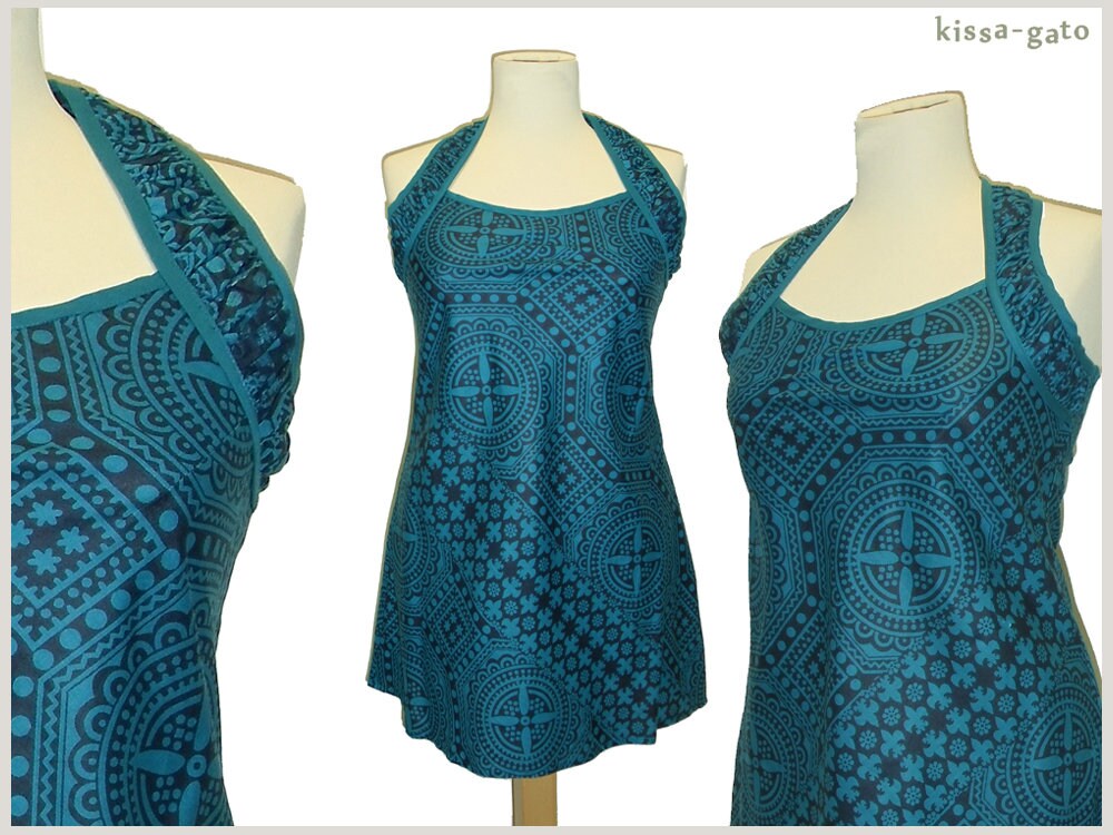 Tunika Kleid Laisa Petrol Blau Kissagato Top S M L Xl Oberteil von kissagato