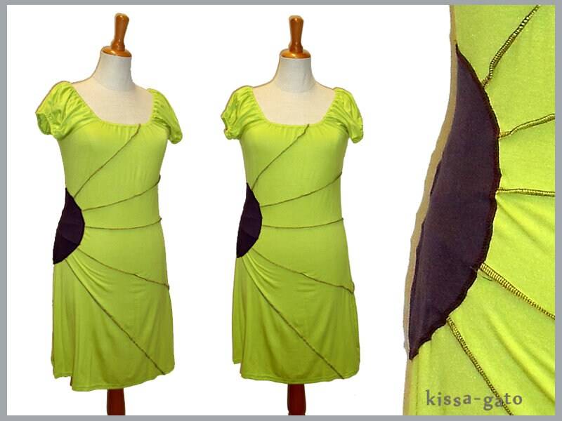 Tunika Sun Longshirt Minikleid Kleid Lemon Oliv Gelb Lila Kissagato S M L Xl von kissagato