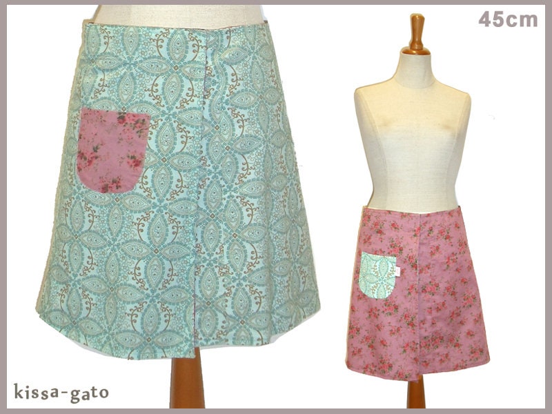 Wenderock Lisi 45cm Wickelrock Klett Kissagato Rock Altrosa Rosa Mint Türkis S M L von kissagato