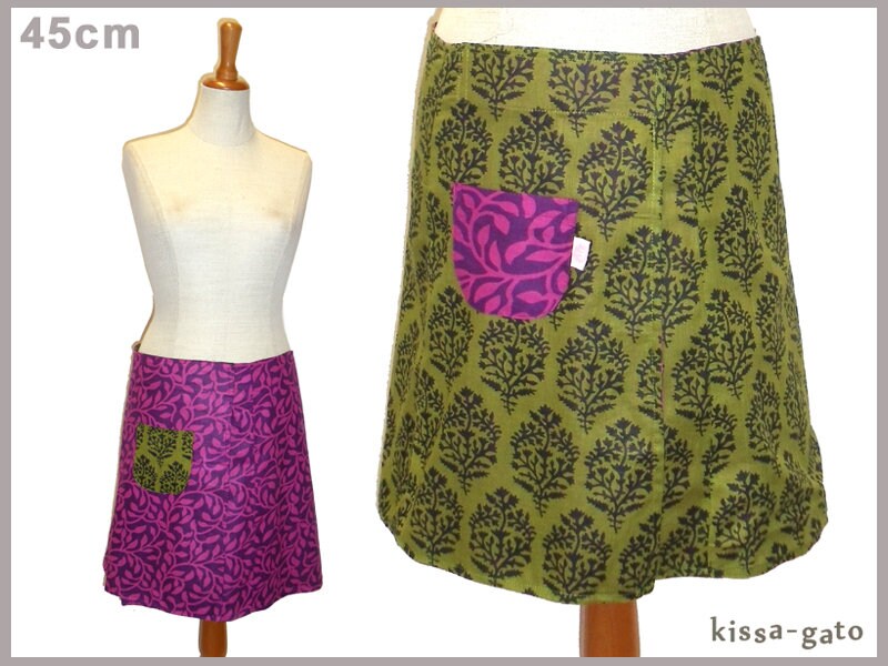 Wenderock Lisi 45cm Wickelrock Klett Kissagato Rock Oliv Grün Lila Schwarz S M L von kissagato