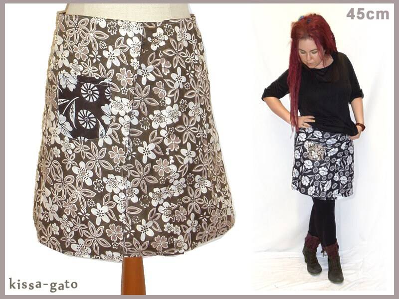 Wenderock Lisi 45cm Wickelrock Klett Kissagato Rock Schwarz Braun S M L von kissagato