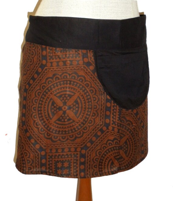 Wickelrock Piri Rock Hellbraun Braun Schwarz Kissagato Minirock Mit Tasche von kissagato