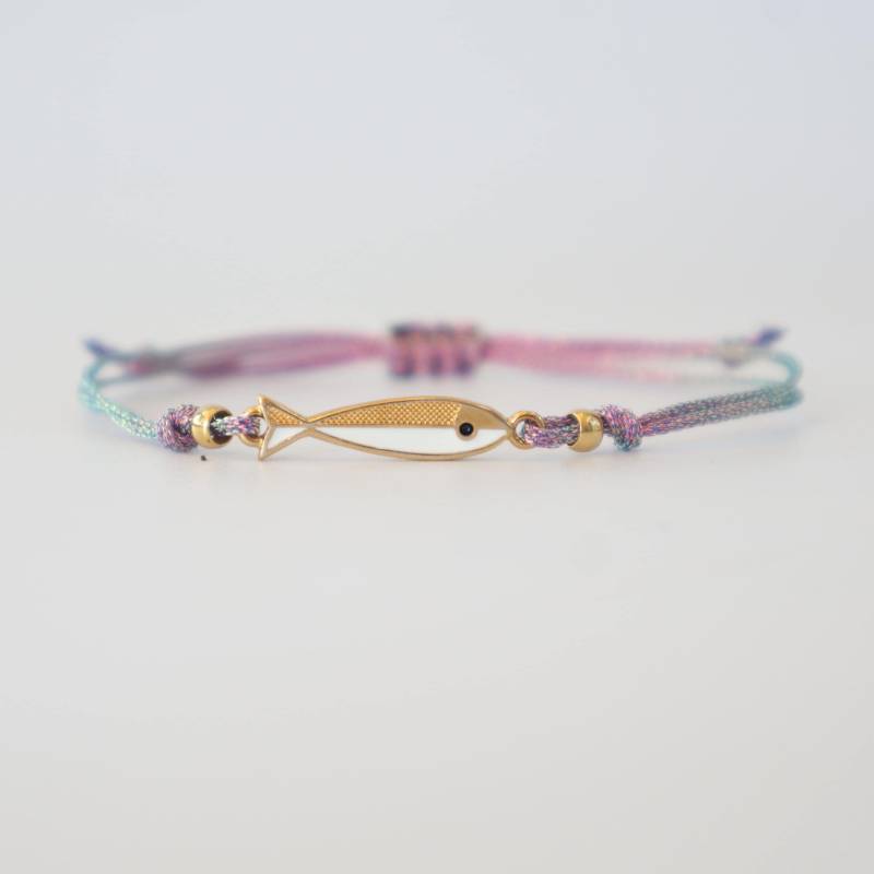 Blaues Oder Weißes Emaille-Fisch-Charm-Armband - Verstellbarer Sommerschmuck Ozean-Thema Blaues Oder Weißes Emaille-Fisch-Charm-Armband - Verstellbarer Sommerschmuck Ozean-Thema von kissthatfrogeu