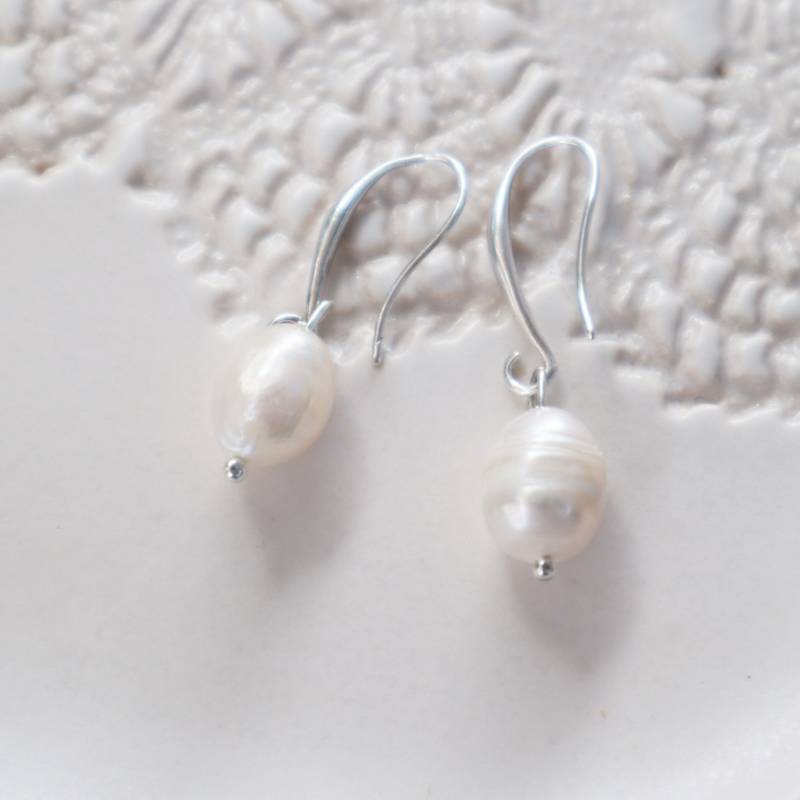 Silber Ohrringe Mit Perle Barocke Perlenohrringe Perlenschmuck Im Vintage-stil Weihnachtsgeschenk Für Sie Jahrestagsgeschenk von kissthatfrogeu