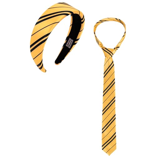 kitihoney Zauberer-Kostüm-Zubehör für Damen, gelbes gestreiftes Haarband, Krawatte, Erwachsene, Halloween, Magie, Cosplay, Party, Haar-Accessoire kitihoney Zauberer-Kostüm-Zubehör für Damen, gelbes gestreiftes Haarband, Krawatte, Erwachsene, Halloween, Magie, Cosplay, Party, Haar-Accessoire von kitihoney