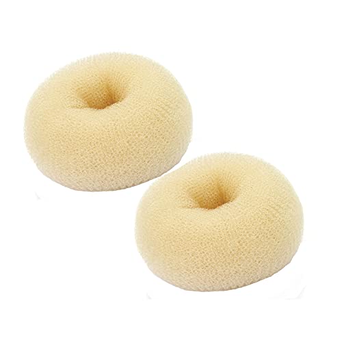 Extra Hair Donut Bun Maker Blonde for Kid, Ring Style Bun, 2PCS Chignon Hair Small Doughnut Shaper for Short and Thin Hair (Small, 2.5 Inch/Beige) von kitjans